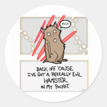 Hamster mauvais ! Autocollant rond