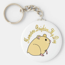Hamsters Brighten My Day Keychain