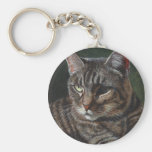 Hana Grey Tabby Cat Key Chain