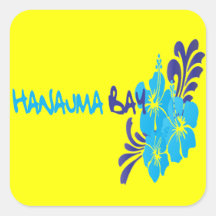 Hanauma Bay Hawaii Flowers Sticker