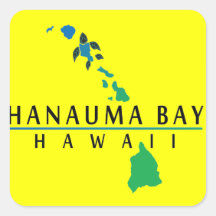 Hanauma Bay - Hawaii Islands Square Stickers
