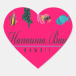 Hanauma Bay Hawaii Marine Life Heart Stickers