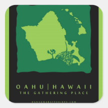 Hanauma Bay Hawaii Square Stickers
