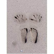 Hand and Feet prints in Florida beach sand Photo Cutout