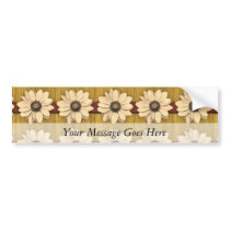 Hand Carved Wooden Daisies Bumper Sticker