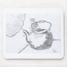 Hand Drawing Teapot Still Life Gear Mousepad