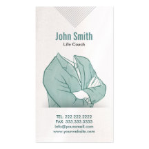 Hand Drawn Businessman Life Coach Business Card