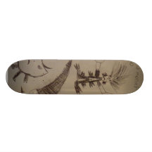 hand drawn custom skate board