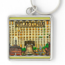 Hand-Drawn Philadelphia Map keychains
