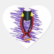 Hand Drum on stand with sticks purple background Stickers