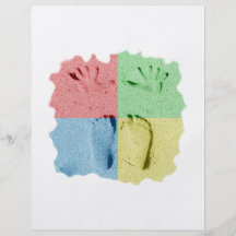 Hand Feet Prints in sand four colour Full Colour Flyer