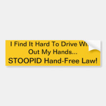 Hand-Free Driving Bumper Stickers
