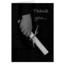 Hand Holding a Diploma, Graduation Thank You Card cards