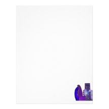 Hand holding bass guitar blue and purple photo customized letterhead