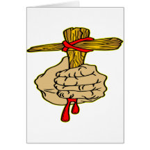 Hand Holding Cross of Jesus Christ Greeting Cards