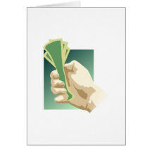 Hand Holding Money Greeting Card