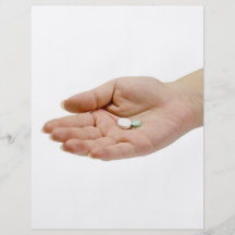 Hand holding pills custom flyer