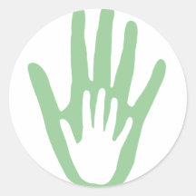 hand in hand round sticker