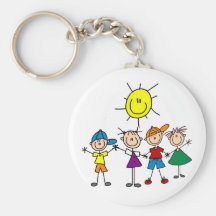 Hand in Hand Stick Figure Kids Tshirts and Gifts Keychains
