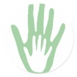 hand in hand round sticker