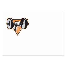Hand Lifting Dumbbell Retro Business Card Template