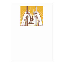 Hand Looking Couple Prison Prisoner Retro Business Cards