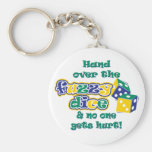 Hand over the fuzzy dice key chains