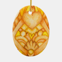 Hand painted art totem christmas tree ornaments