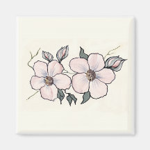 Hand Painted Blossoms Fridge Magnets