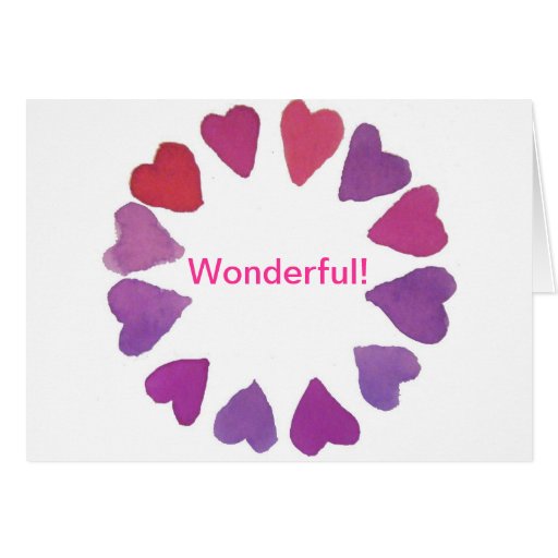 hand painted violet heart designs cards