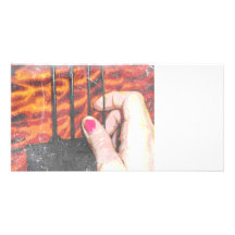 hand plucking four string bass grunge photo cards