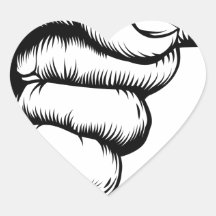 Hand pointing finger illustration heart sticker