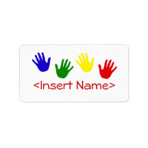 hand prints address labels