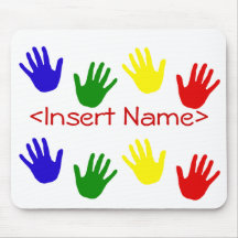 hand prints mouse pad