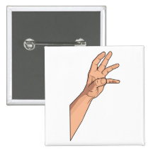 Hand Raised ~ Hand Sign and Gestures Pinback Buttons