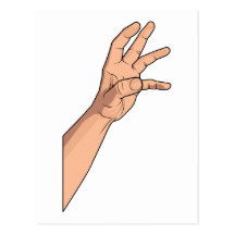 Hand Raised ~ Hand Sign and Gestures Post Cards