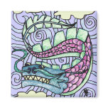 Hand Sketched Flying Dragon Magnet