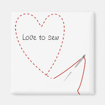 Hand Stitched Heart Magnet