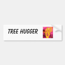 hand, Tree Hugger Bumper Sticker