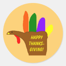 Hand Turkey - Thanksgiving stickers