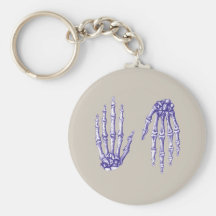 Hand Up Down Blue Keychain