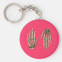 Hand Up Down Bronze Key Chain