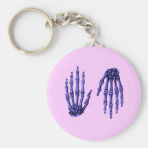 Hand Up Down Deep Blue Keychains
