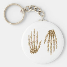 Hand Up Down Sepia Keychains