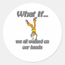 hand walking round stickers