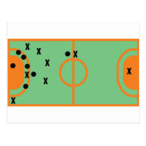handball field with players icon postcards