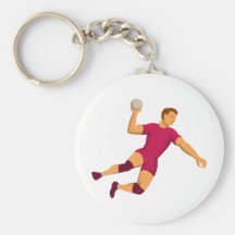handball player jumping retro key chains
