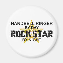 Handbell RInger Rock Star by Night Refrigerator Magnets