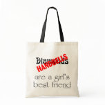 handbells are a girl's best friend tote canvas bag