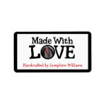 Handcrafted by and Made With LOVE Labels